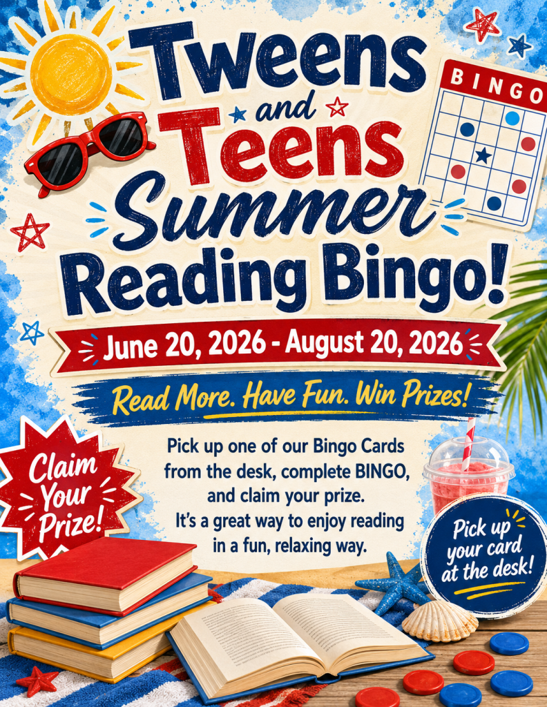 Tweens and Teens Summer Reading Bingo!
