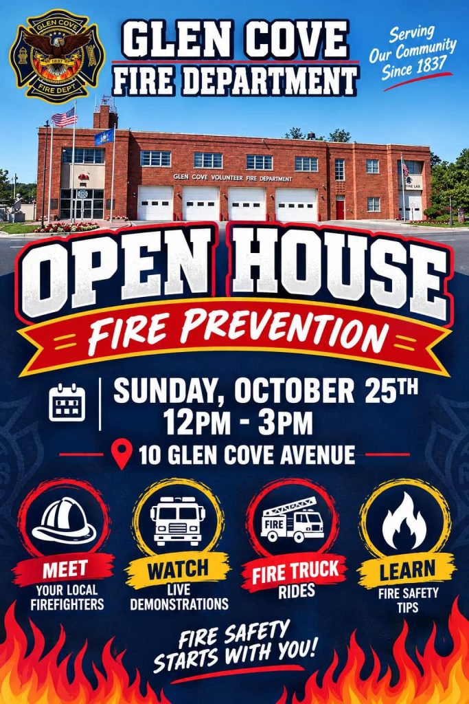 Glen Cove Fire Department Open House & Fire Prevention Day flyer