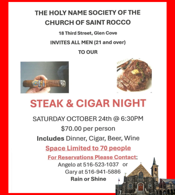Steak & Cigar Night at Church of Saint Rocco